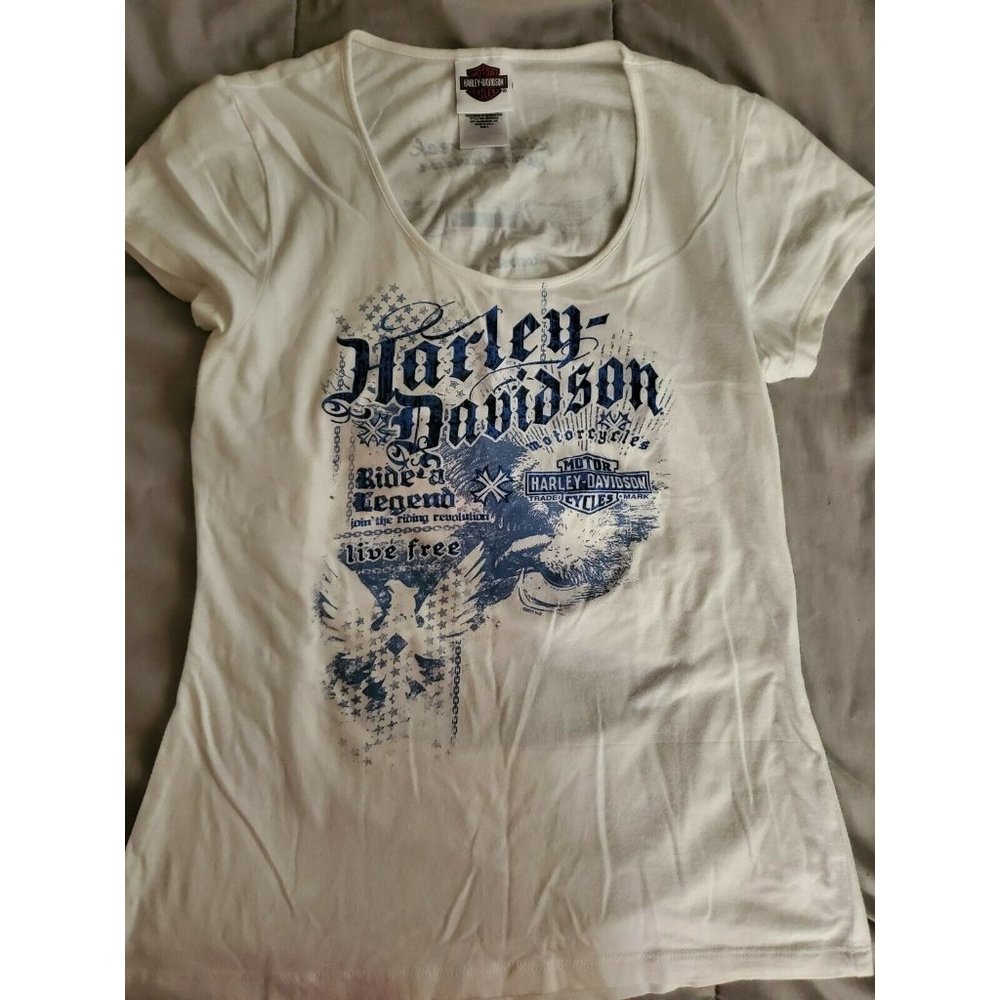 2011 HARLEY DAVIDSON White Killer Creek GA Womens Shirt Size L